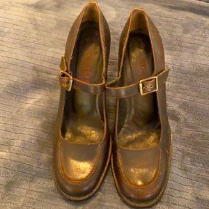 KORS Mary Jane Strap Brown Heels Size 9 M